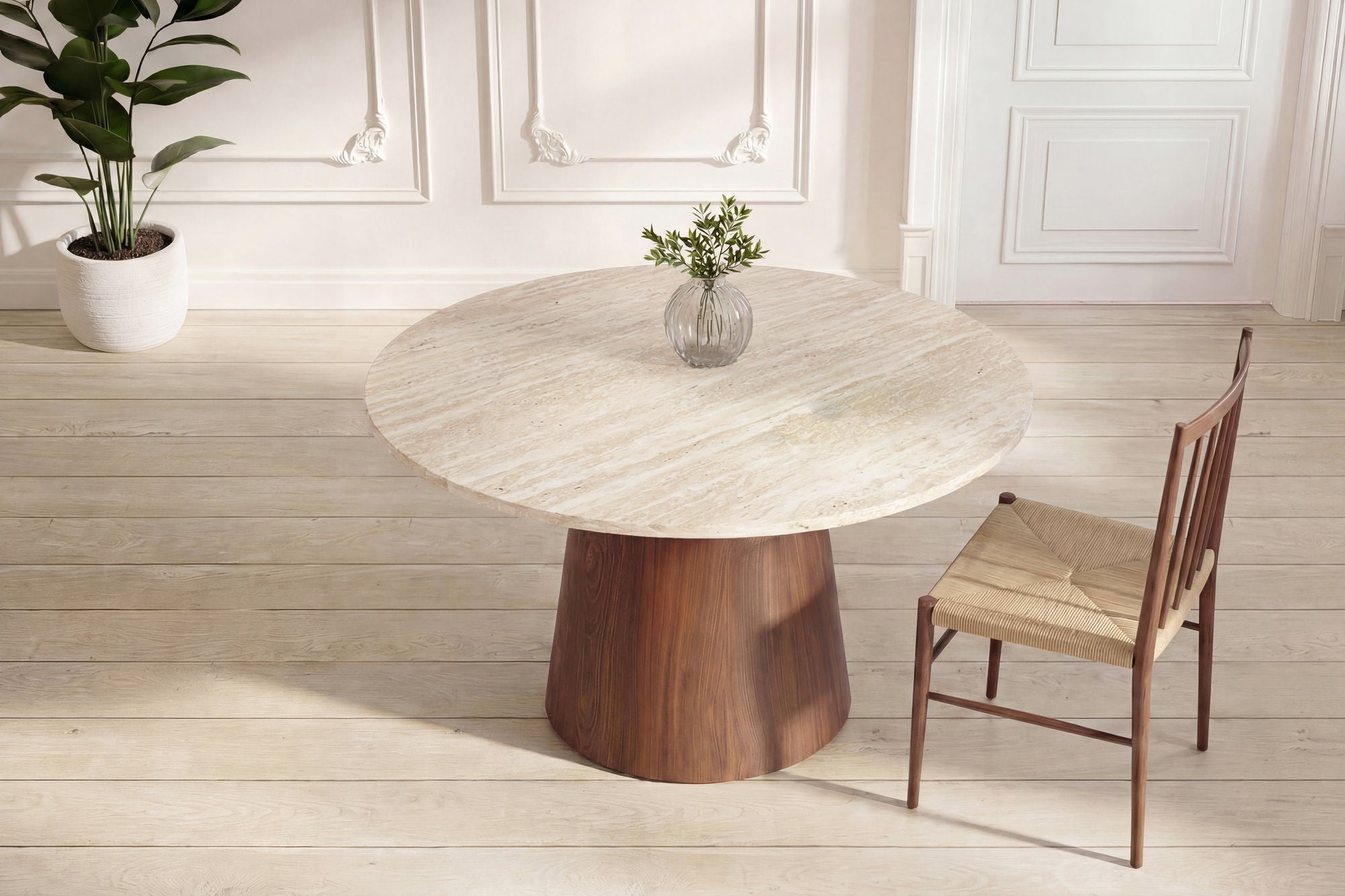Venture Home Lanzo spisebord - Mocca / Travertinelook - MDF w 3d-paper