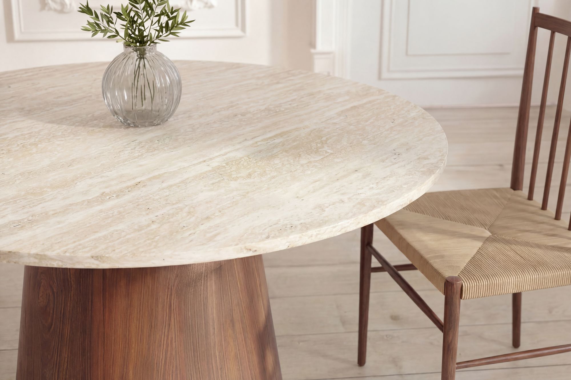 Venture Home Lanzo spisebord - Mocca / Travertinelook - MDF w 3d-paper