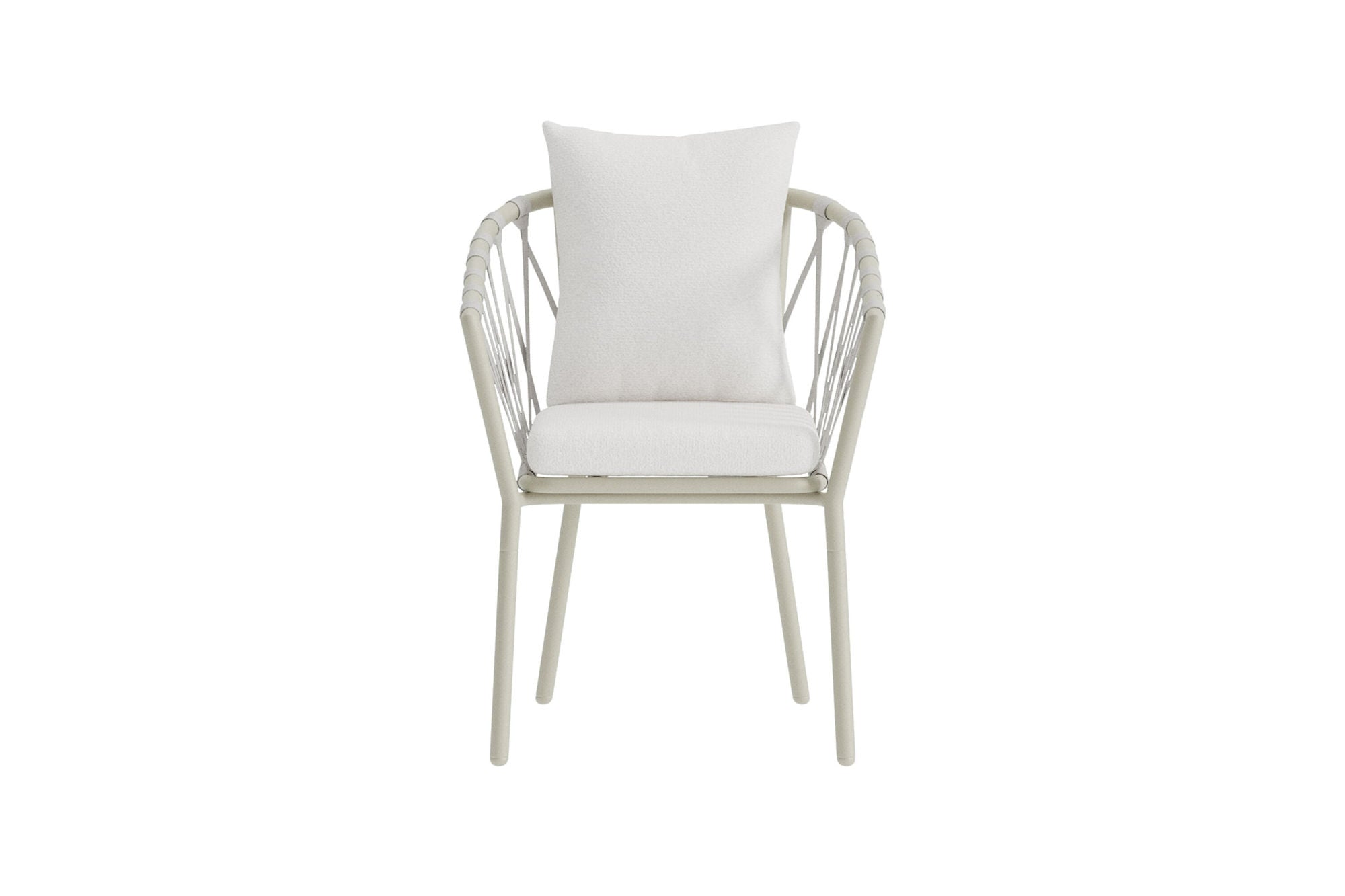 Venture Home Linos Spisebordsstol 2-Pack - Beige Steel / White Bouclé