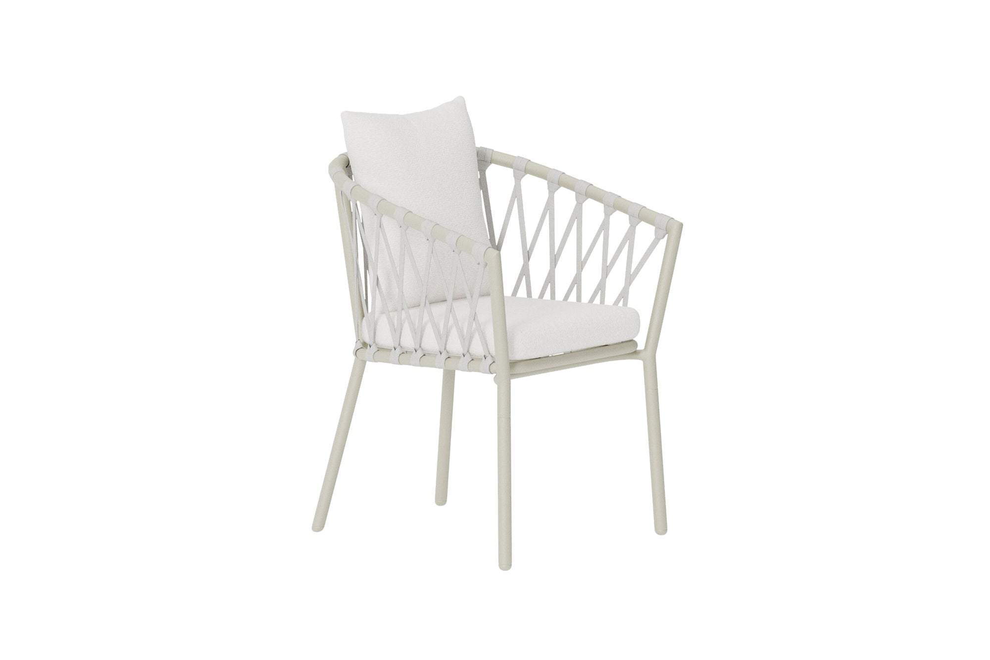 Venture Home Linos Spisebordsstol 2-Pack - Beige Steel / White Bouclé