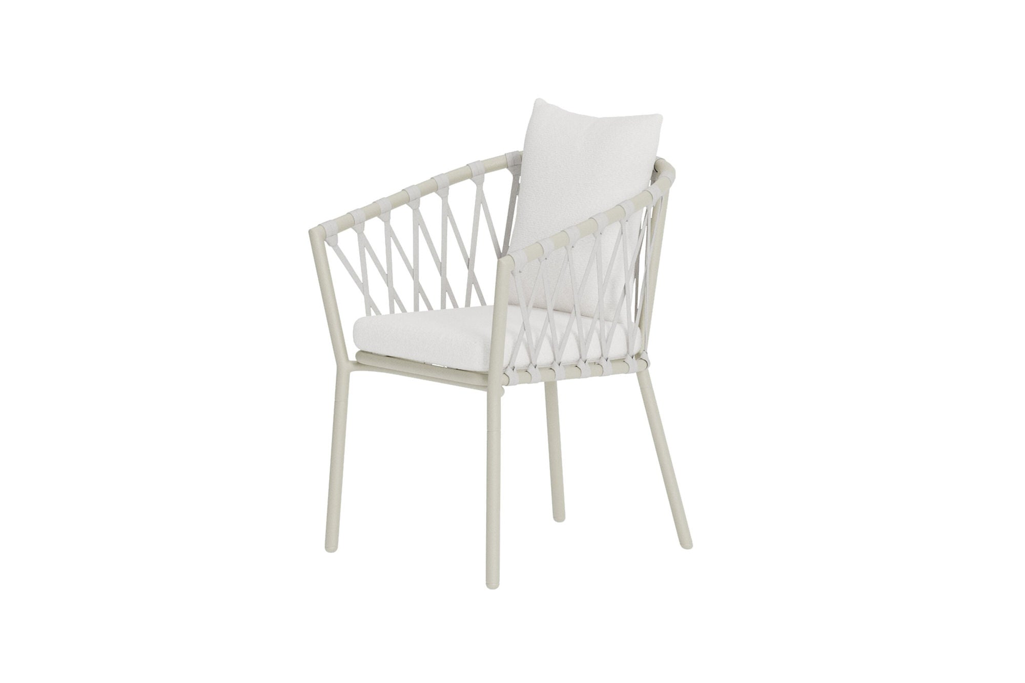 Venture Home Linos Spisebordsstol 2-Pack - Beige Steel / White Bouclé