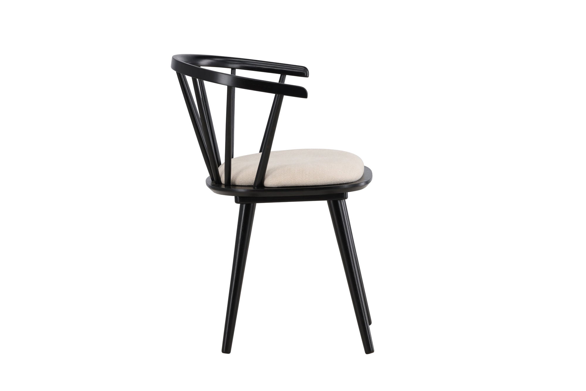 Venture Home Bobby Spisebordsstol with Cushion 2-pack - Black Rubber Wood / Beige
