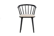 Venture Home Bobby Spisebordsstol with Cushion 2-pack - Black Rubber Wood / Beige
