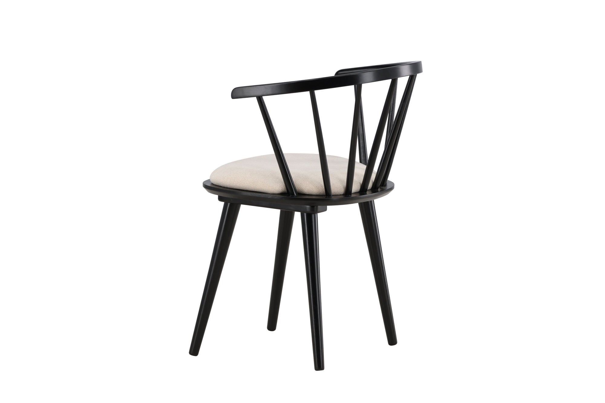 Venture Home Bobby Spisebordsstol with Cushion 2-pack - Black Rubber Wood / Beige