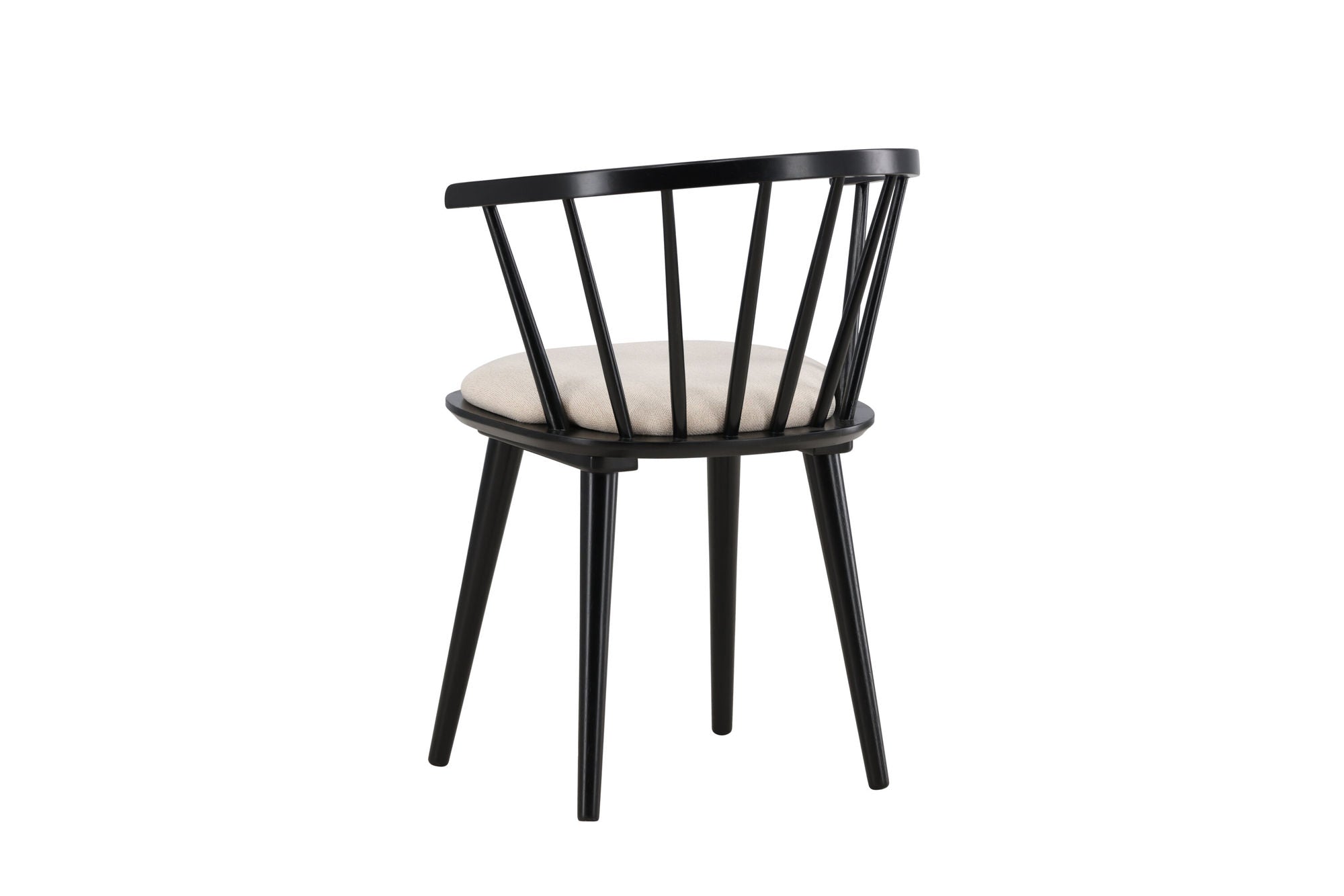 Venture Home Bobby Spisebordsstol with Cushion 2-pack - Black Rubber Wood / Beige