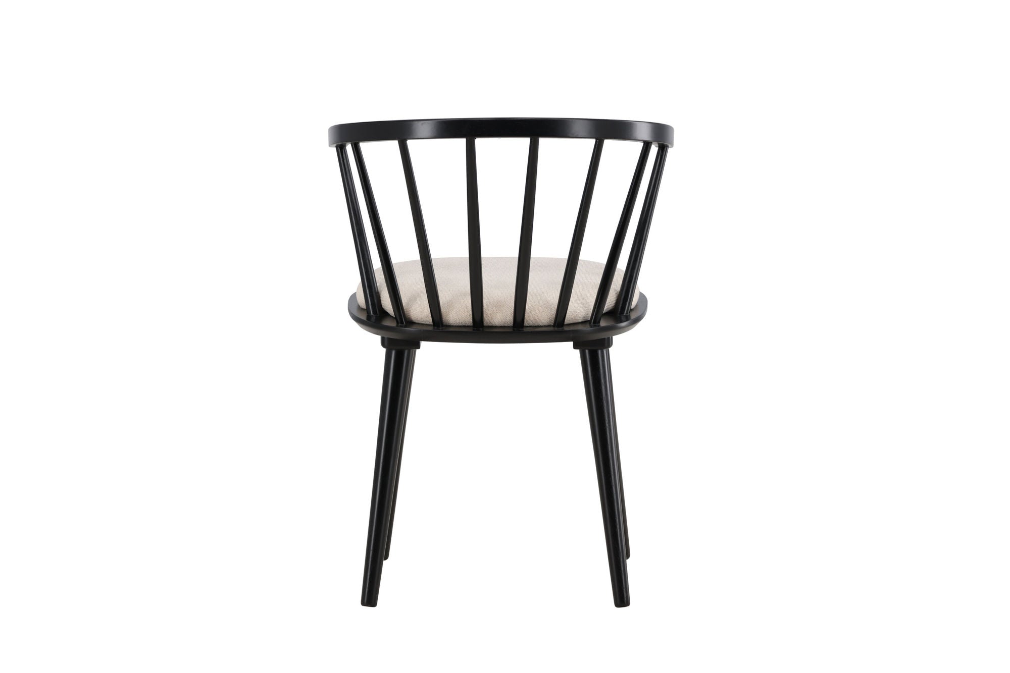 Venture Home Bobby Spisebordsstol with Cushion 2-pack - Black Rubber Wood / Beige
