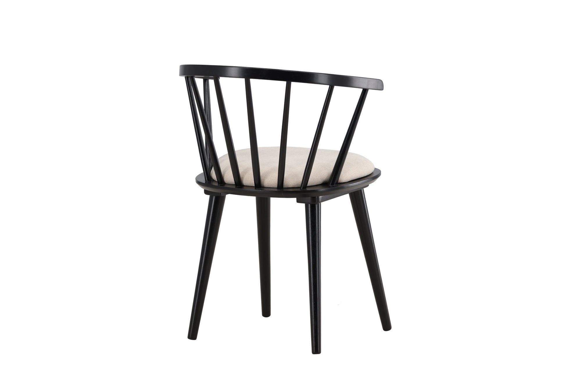 Venture Home Bobby Spisebordsstol with Cushion 2-pack - Black Rubber Wood / Beige