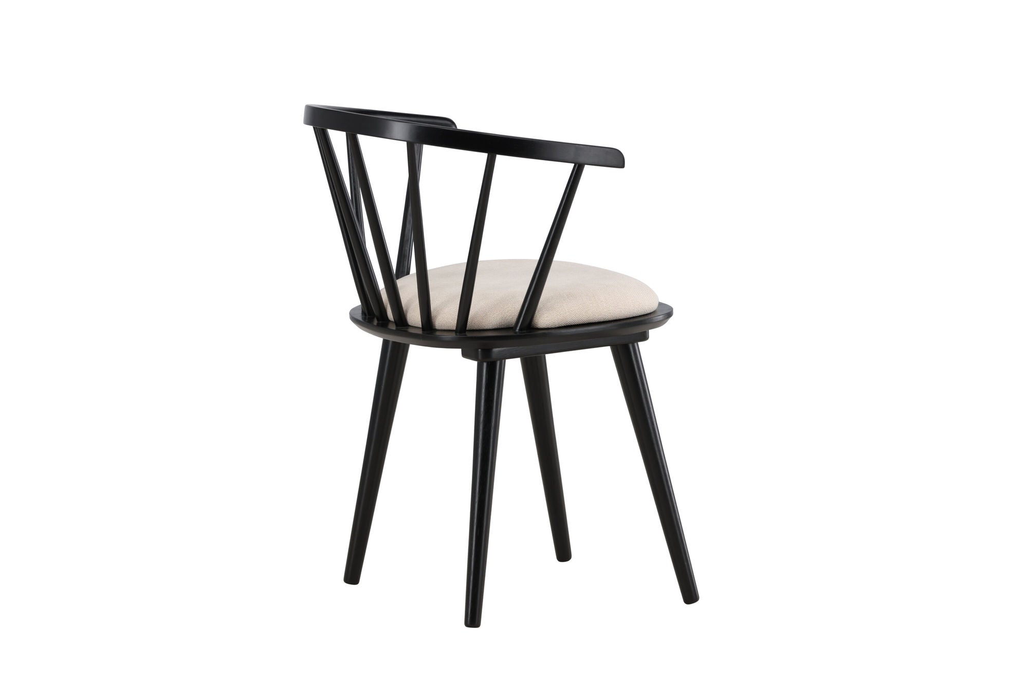 Venture Home Bobby Spisebordsstol with Cushion 2-pack - Black Rubber Wood / Beige