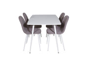 Venture Home Polar spisebord 120 cm - White White +Polar Matstol - Vit / Mellangrå _4