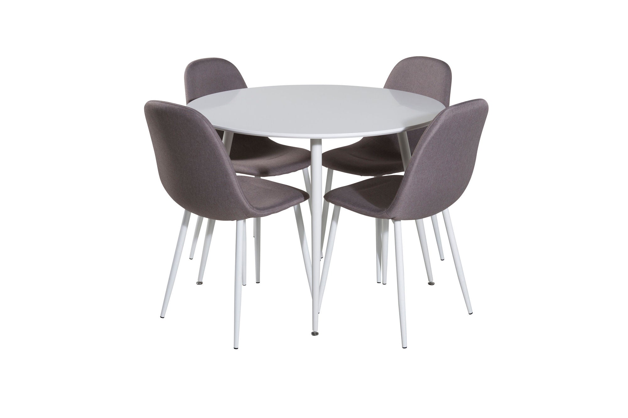Venture Home Plaza rund bord 100 cm - White top / White Legs +Polar Matstol - Vit / Mellangrå _4
