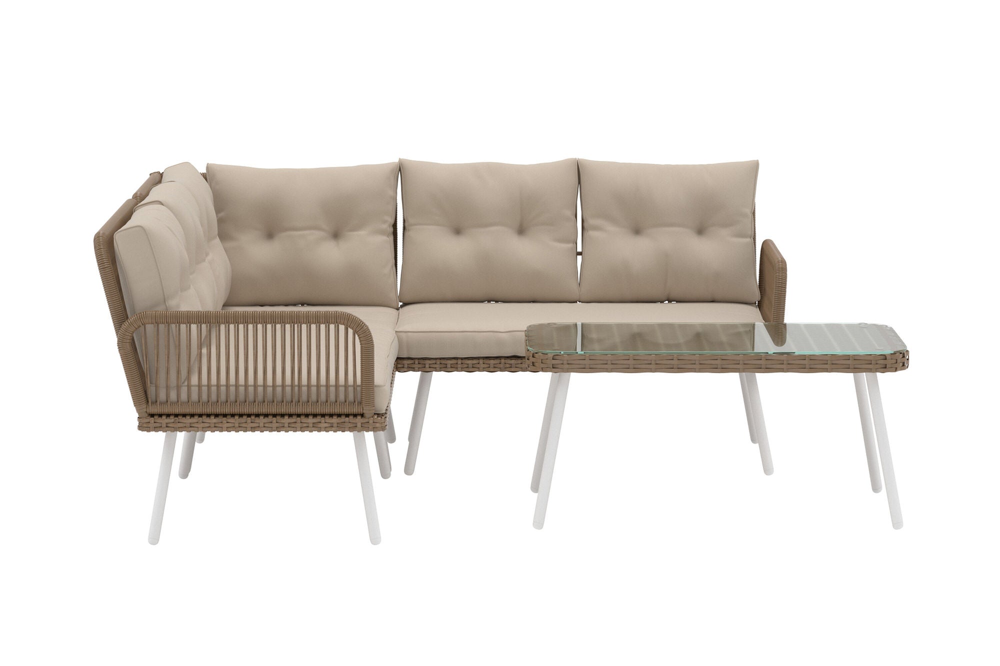 Venture Home Ibiza hjørne Sofa set - Nature Wicker / Beige