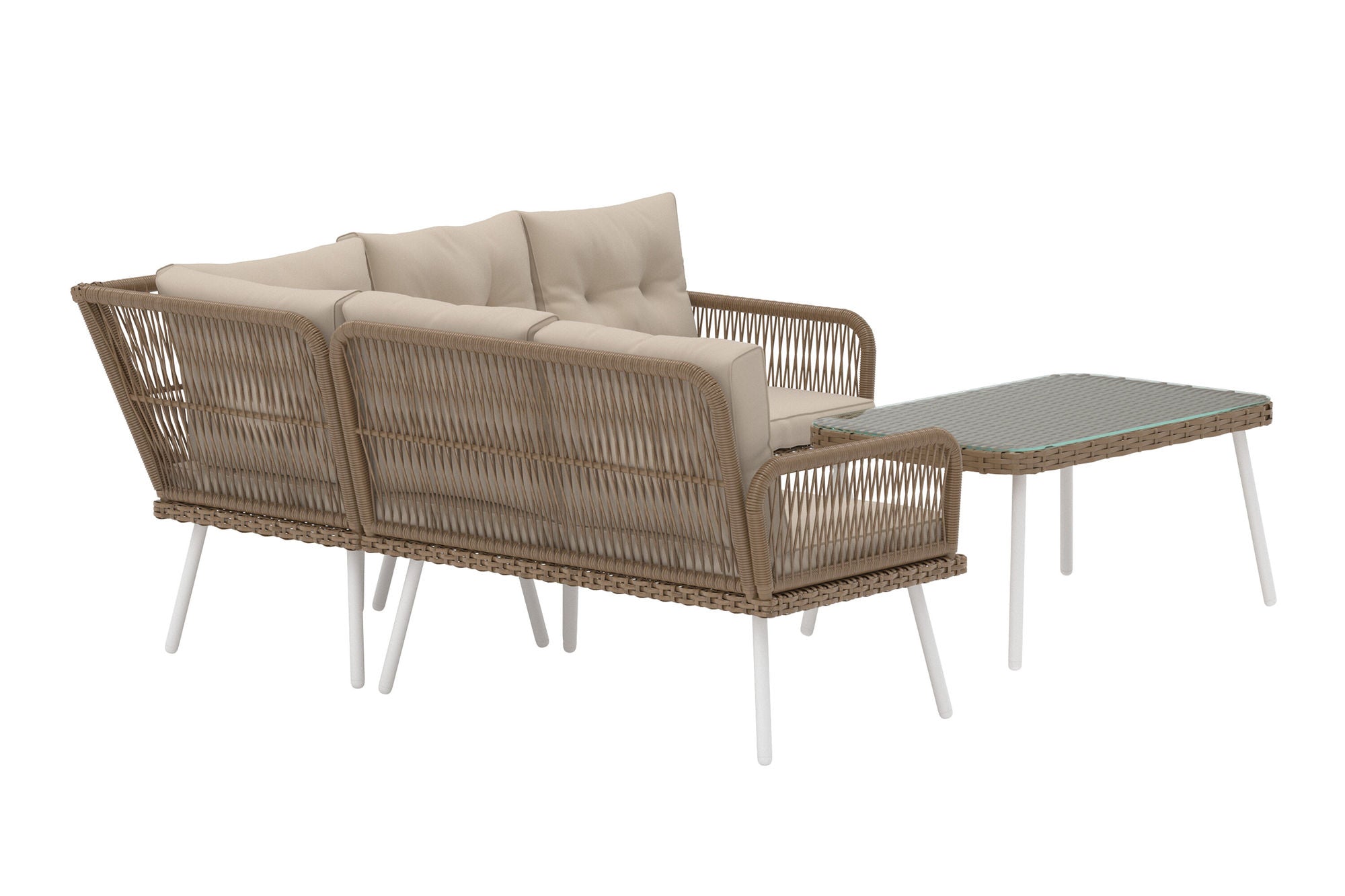 Venture Home Ibiza hjørne Sofa set - Nature Wicker / Beige