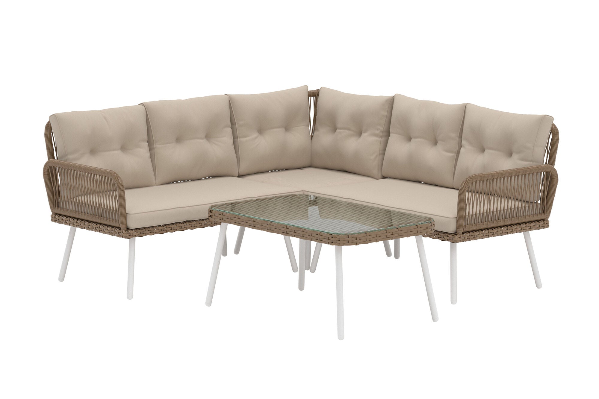 Venture Home Ibiza hjørne Sofa set - Nature Wicker / Beige