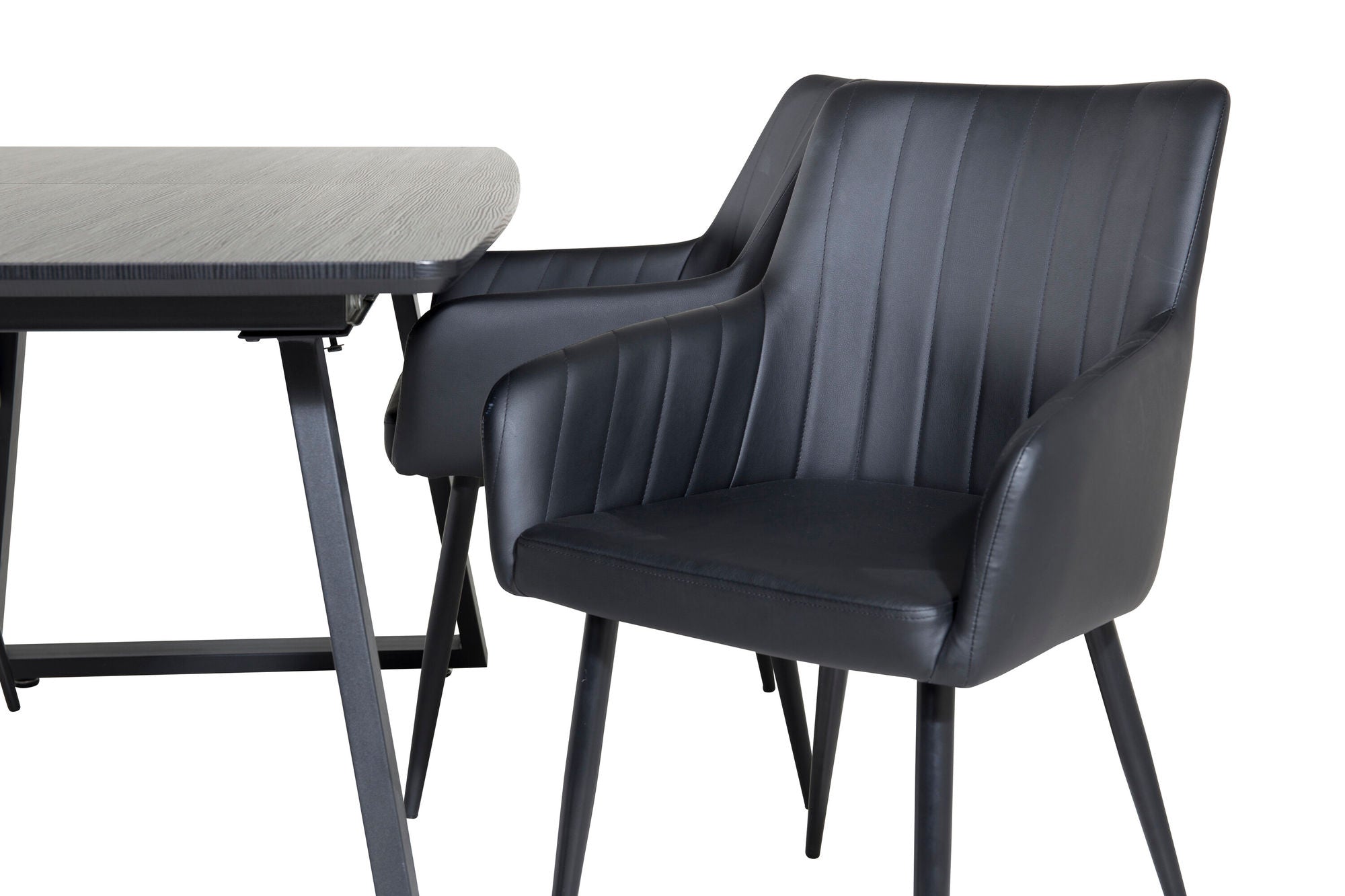 Venture Home Inca Extentionbord - Black top / black Legs +Comfort - Dining chair 2-pack - black/Black _4