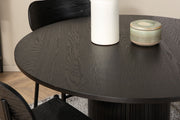 Venture Home Bianca rund spisebord - Black / Black Veneer +Polly Spisebordsstol 2-pack - Black / Black _4