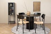 Venture Home Bianca rund spisebord - Black / Black Veneer +Polly Steel Spisebordsstol 2-pack, K/D, Black back light seat _4