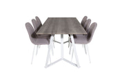 Venture Home Marina spisebord - Grey "oak" / White Legs +Polar Matstol - Vit / Mellangrå _6