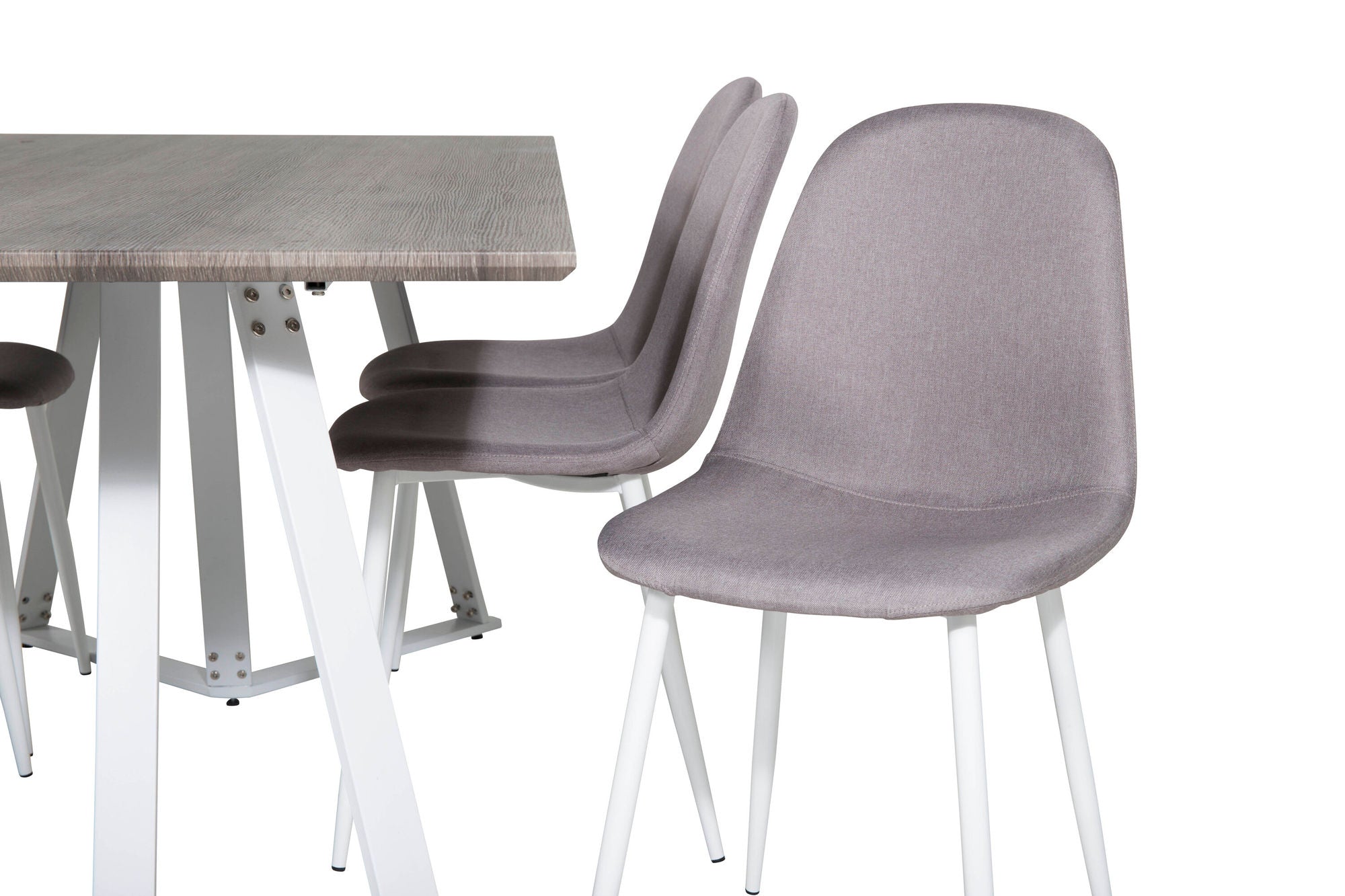 Venture Home Marina spisebord - Grey "oak" / White Legs +Polar Matstol - Vit / Mellangrå _6