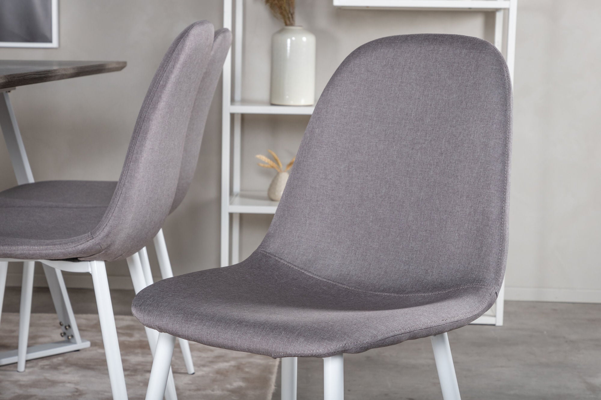 Venture Home Marina spisebord - Grey "oak" / White Legs +Polar Matstol - Vit / Mellangrå _6