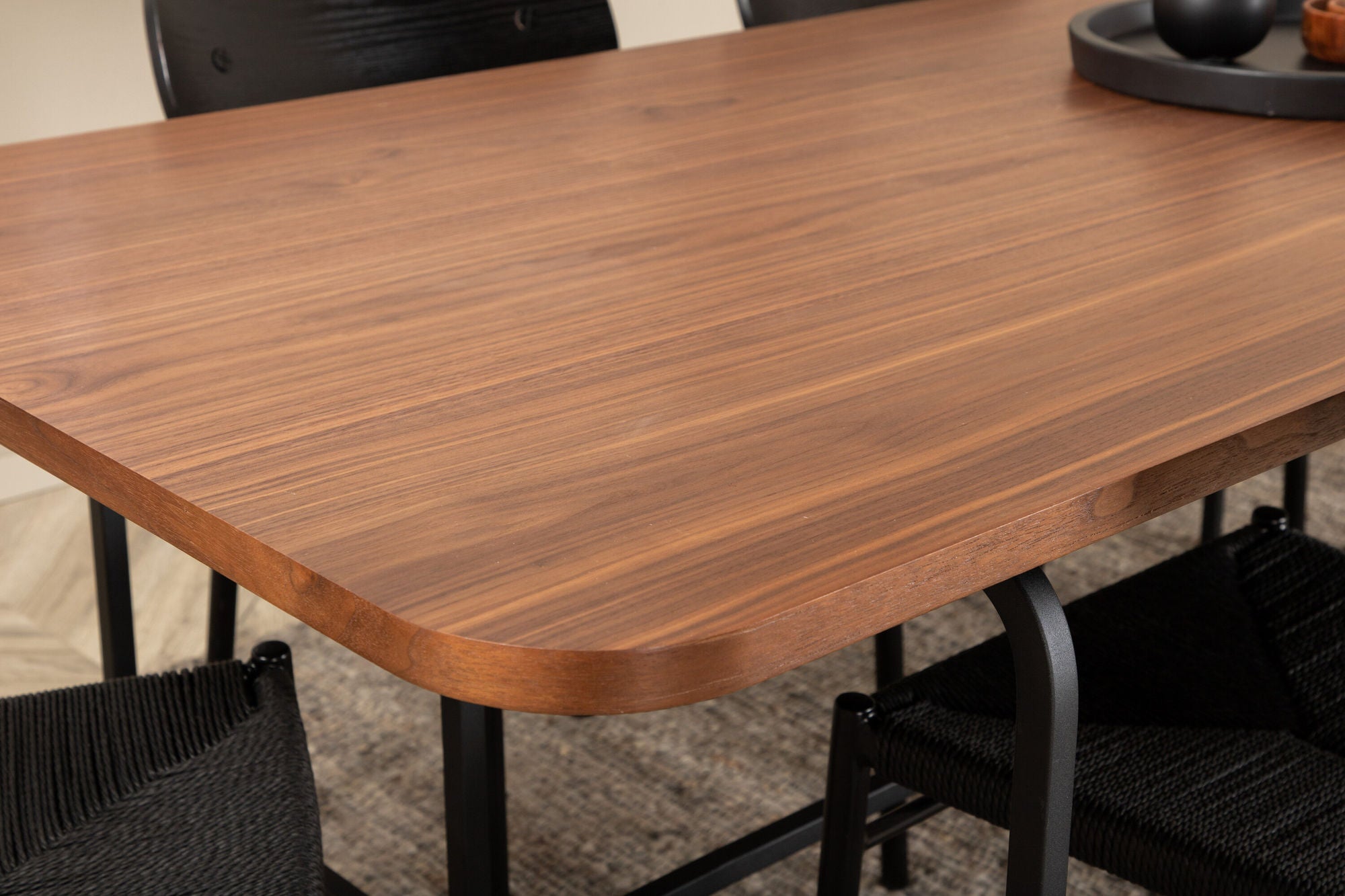Venture Home Uno spisebord - Black / Walnut Veneer +Polly Spisebordsstol 2-pack - Black / Black _6