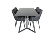 Venture Home Marina spisebord - Black top / Black Legs +Comfort - Dining chair 2-pack - black/Black _4