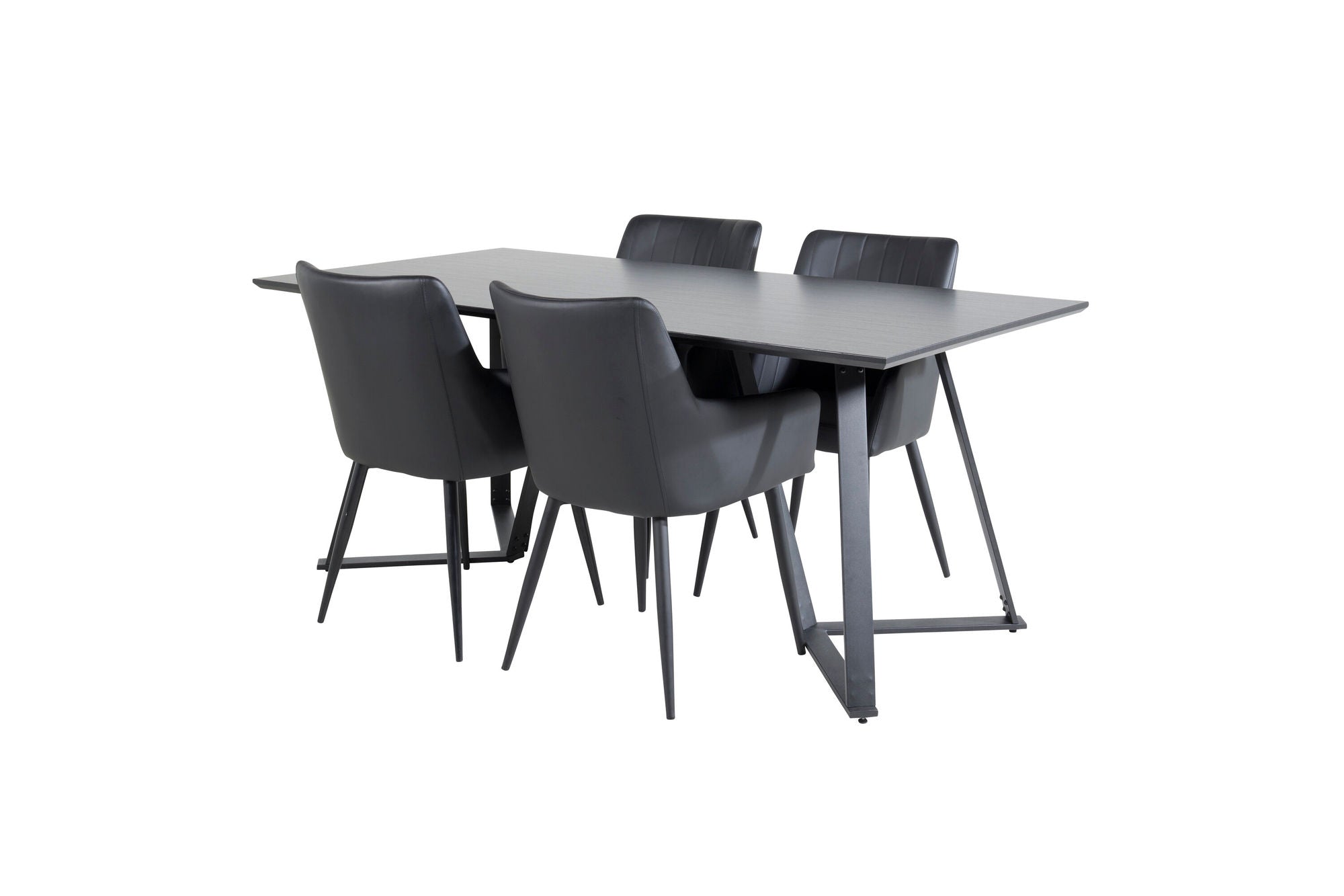 Venture Home Marina spisebord - Black top / Black Legs +Comfort - Dining chair 2-pack - black/Black _4