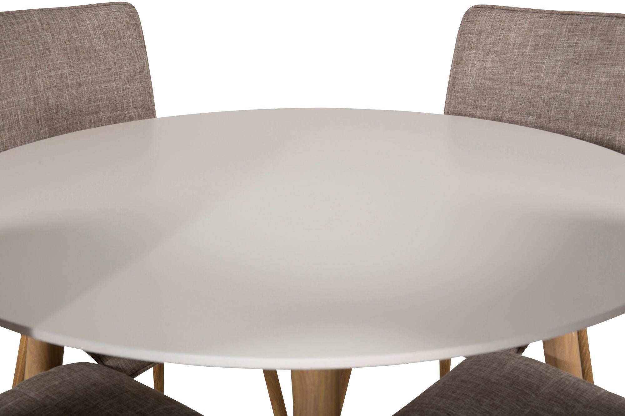 Venture Home Plaza Runt Matbord - Ek-Look / Vit - ø100*H75 +Windu Lyx Spisebordsstol - Oak-Look / Light Grey _4