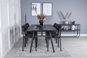 Venture Home Sleek Extentionbord Black Brushed - 190*95 +Polly Spisebordsstol 2-pack - Black / Black _6