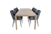 Venture Home Slider Extention bord - Smoked Oak 170+40+40cm +Comfort - Dining chair 2-pack - black/Black _6