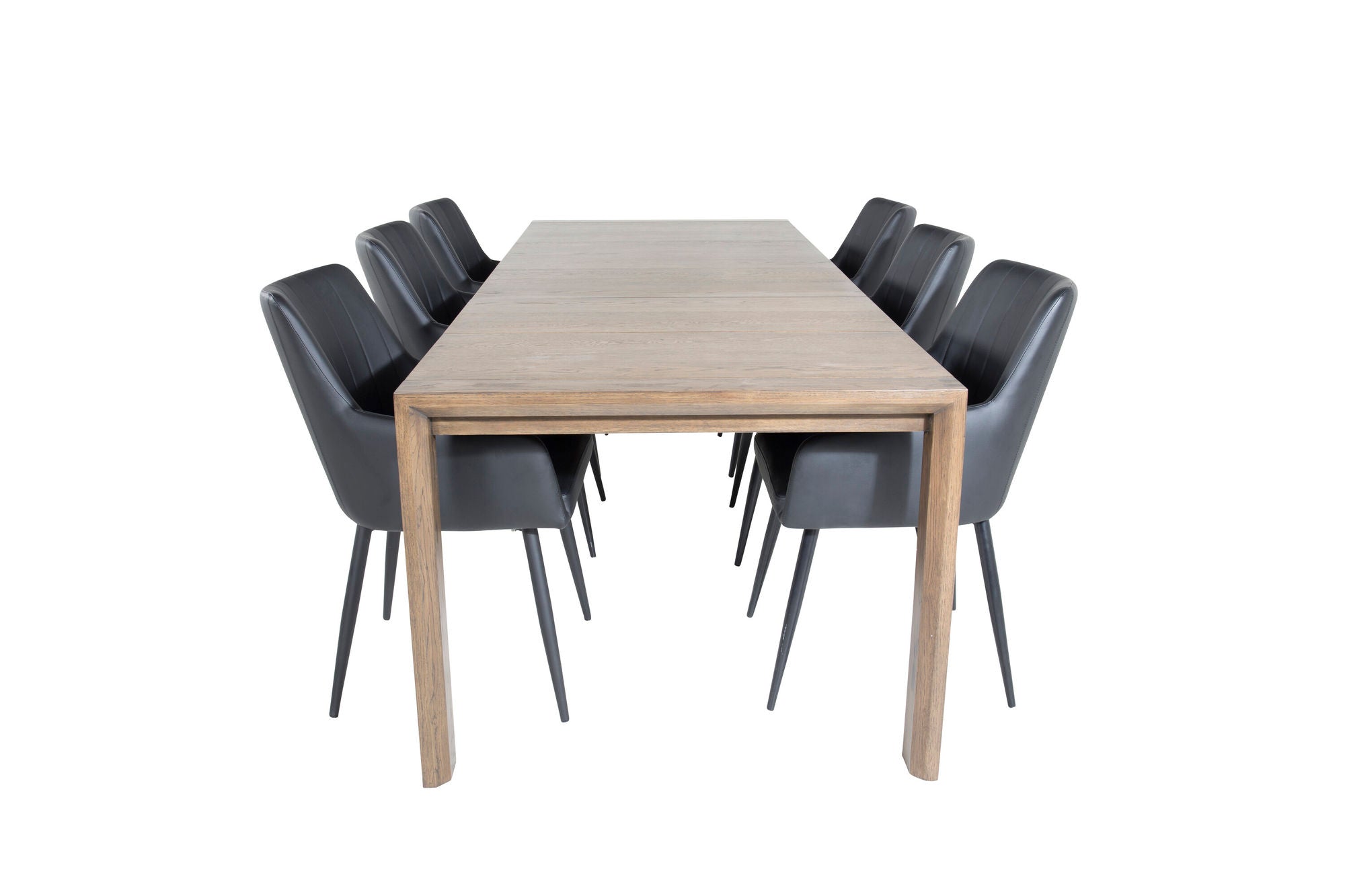 Venture Home Slider Extention bord - Smoked Oak 170+40+40cm +Comfort - Dining chair 2-pack - black/Black _6