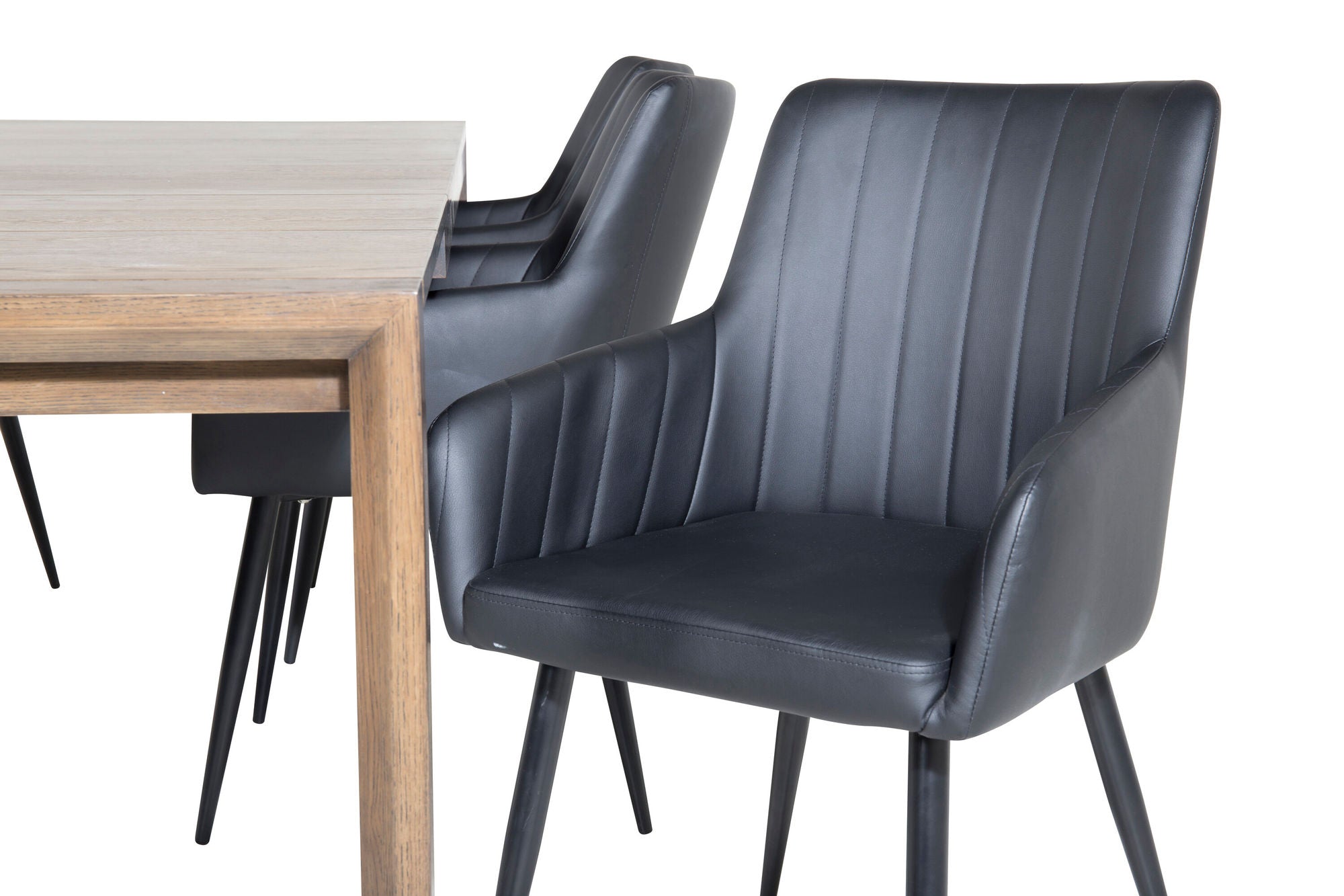 Venture Home Slider Extention bord - Smoked Oak 170+40+40cm +Comfort - Dining chair 2-pack - black/Black _6