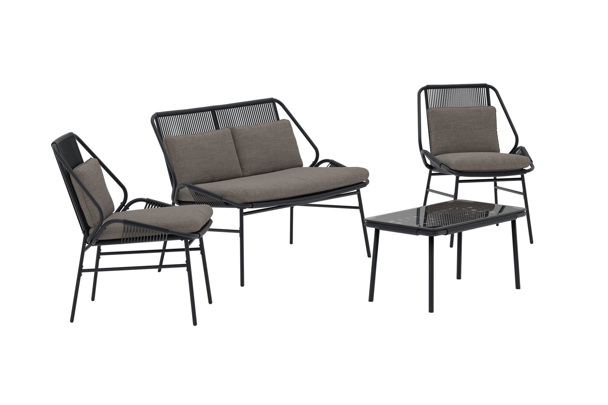 Venture Home Zakynthos Sofa Set - Black / Brown