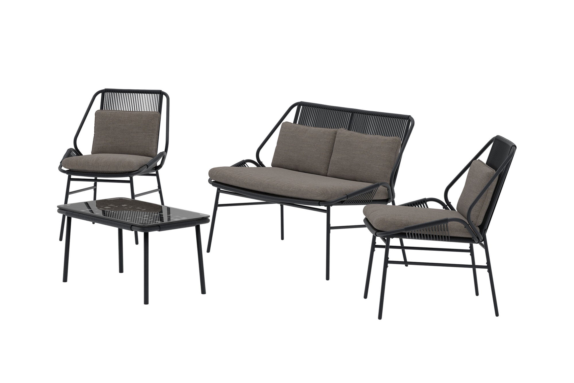 Venture Home Zakynthos Sofa Set - Black / Brown