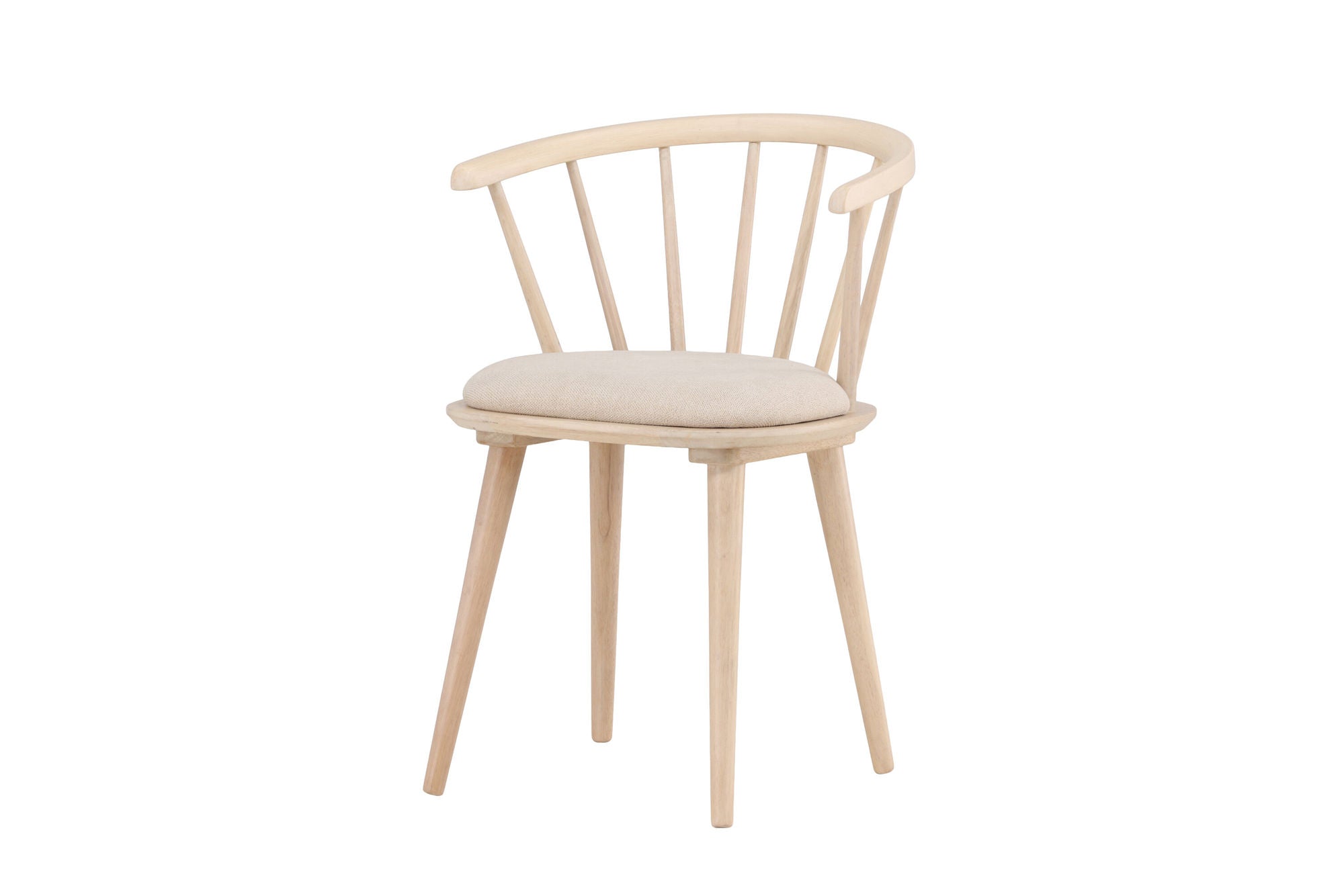 Venture Home Bobby Spisebordsstol with Cushion 2-pack - Whitewash Rubber Wood / Beige