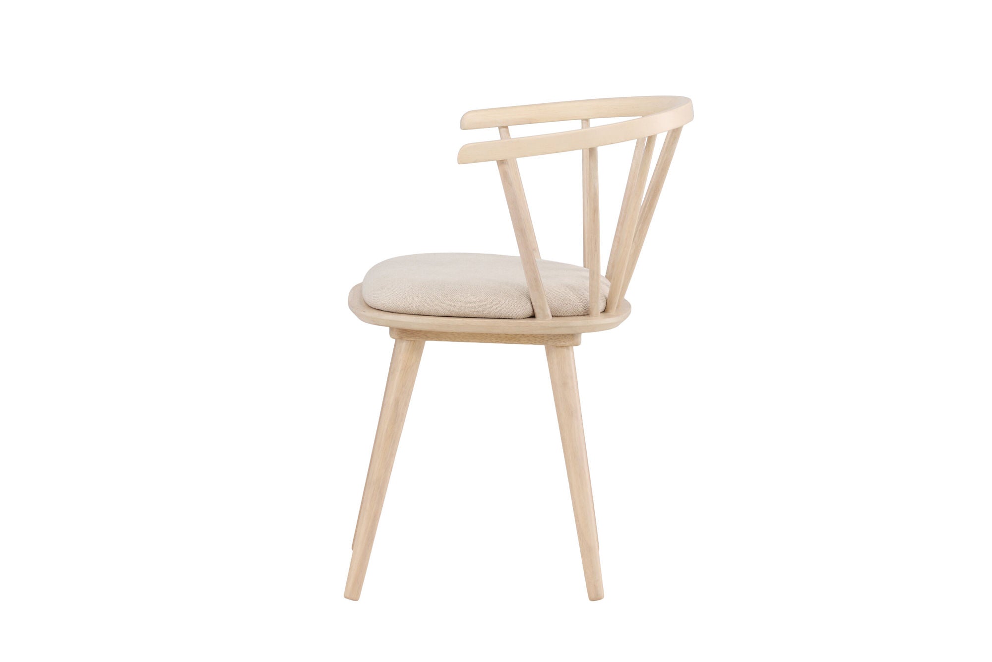 Venture Home Bobby Spisebordsstol with Cushion 2-pack - Whitewash Rubber Wood / Beige