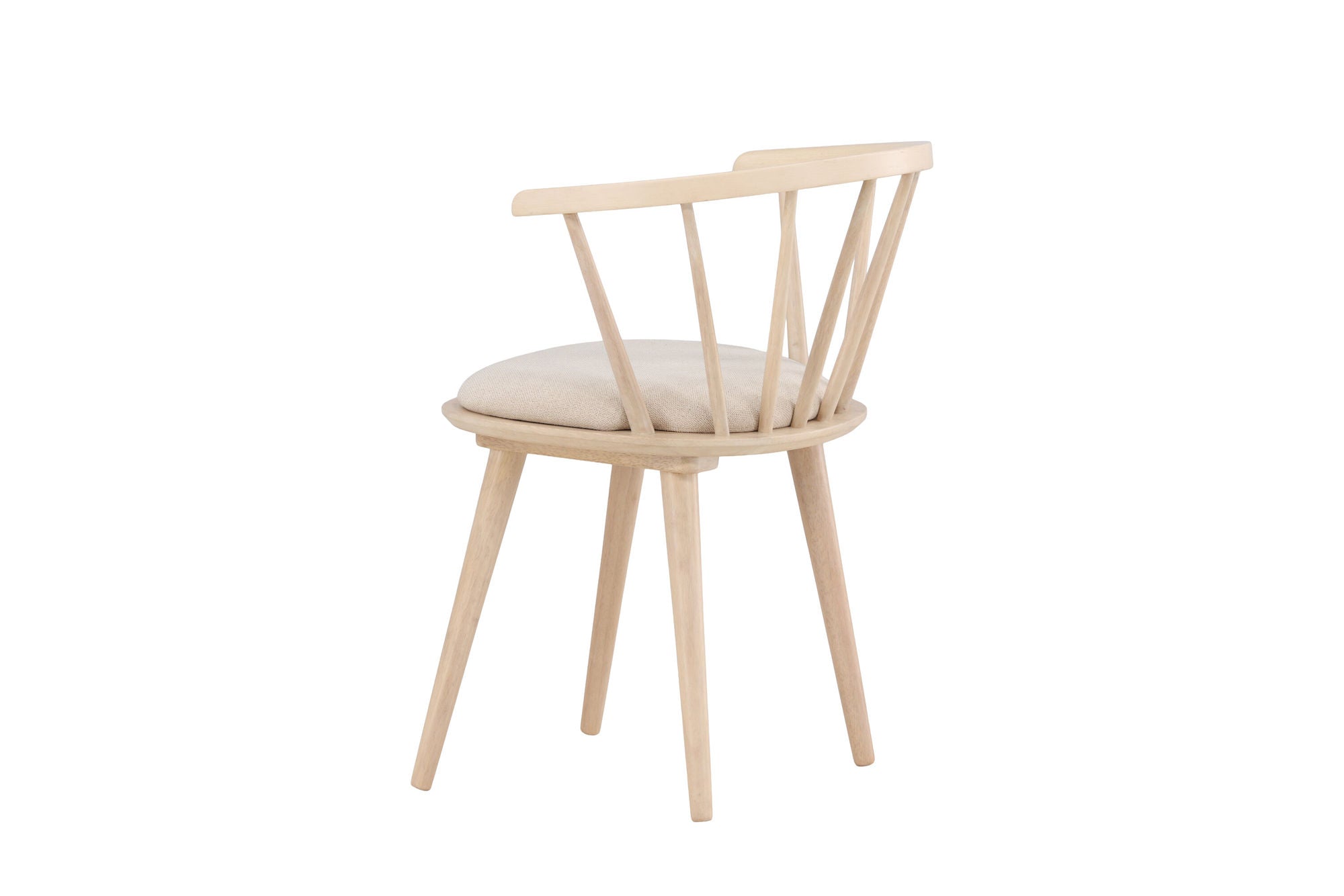 Venture Home Bobby Spisebordsstol with Cushion 2-pack - Whitewash Rubber Wood / Beige