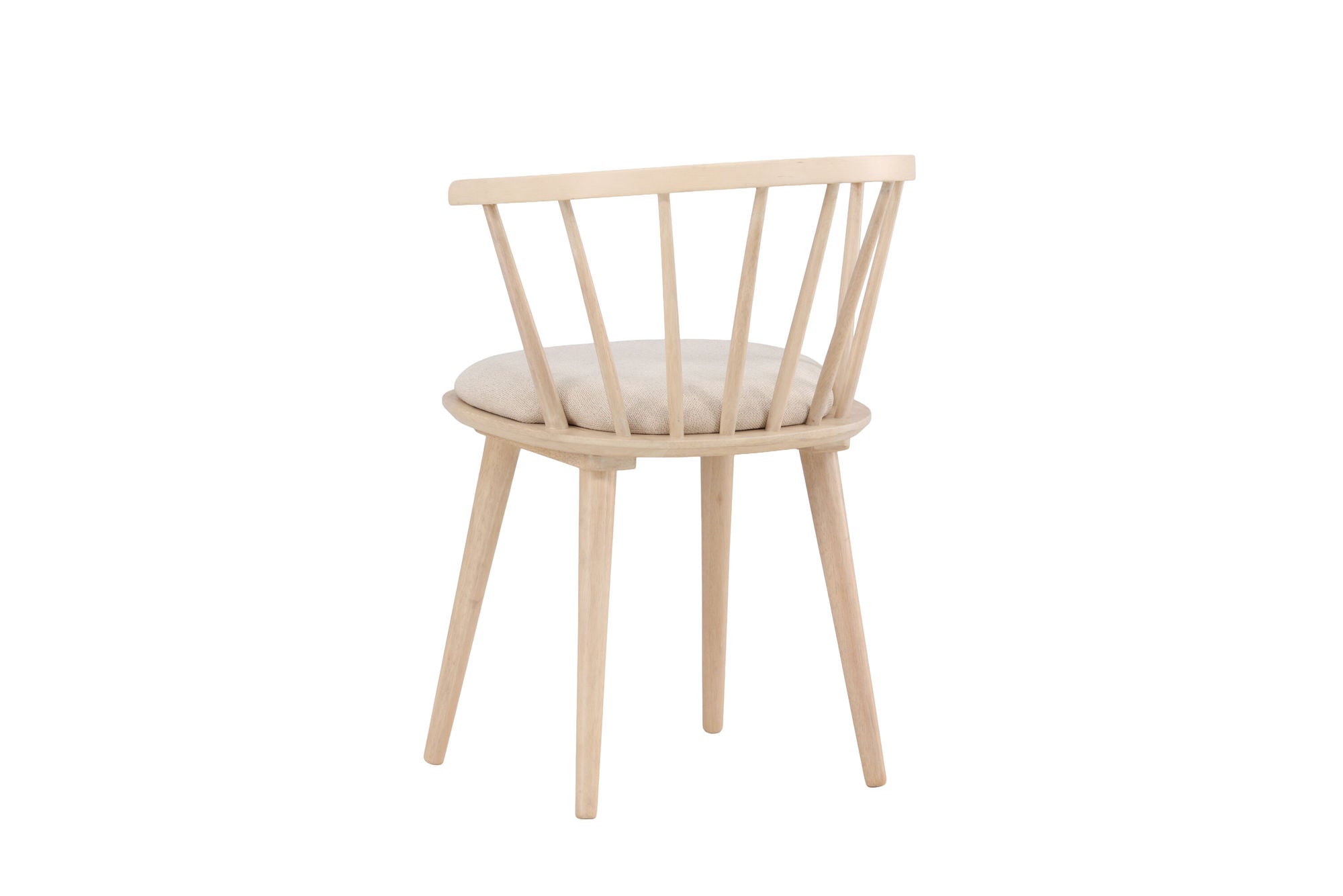 Venture Home Bobby Spisebordsstol with Cushion 2-pack - Whitewash Rubber Wood / Beige