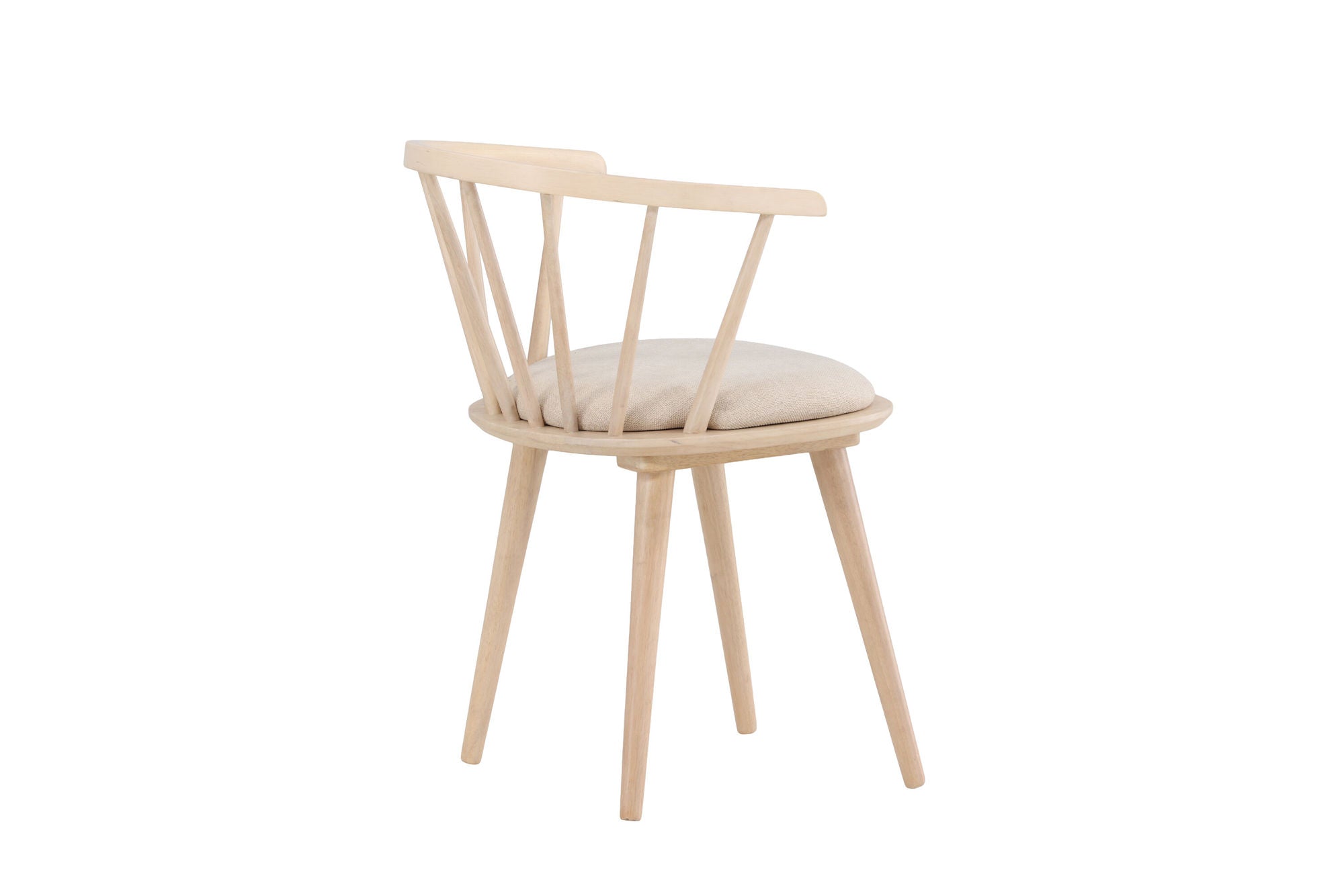 Venture Home Bobby Spisebordsstol with Cushion 2-pack - Whitewash Rubber Wood / Beige