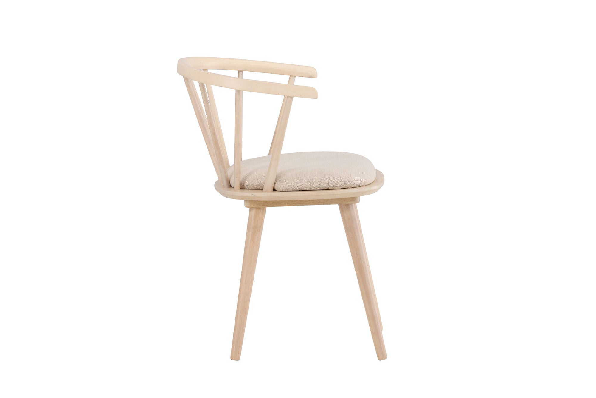 Venture Home Bobby Spisebordsstol with Cushion 2-pack - Whitewash Rubber Wood / Beige