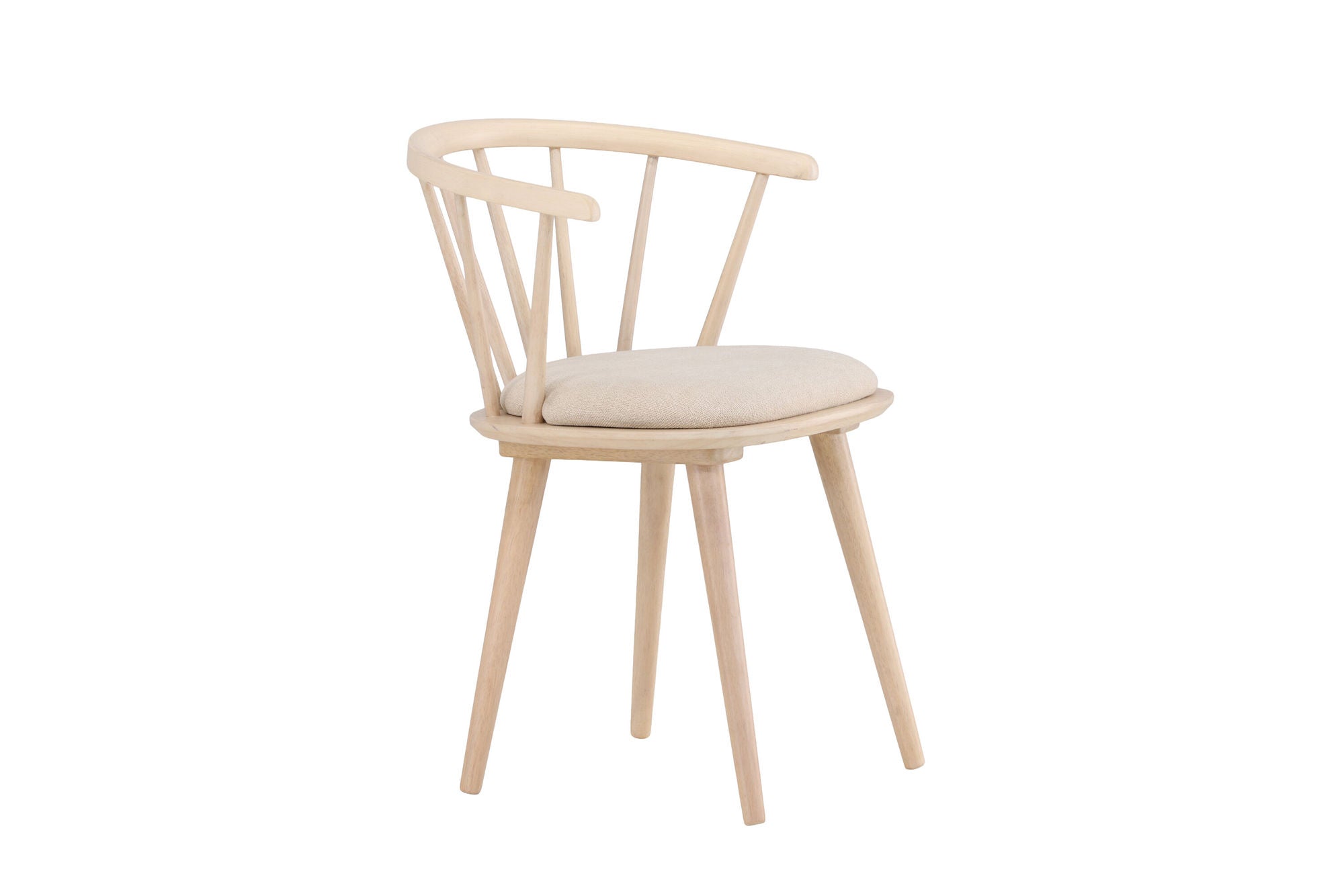 Venture Home Bobby Spisebordsstol with Cushion 2-pack - Whitewash Rubber Wood / Beige
