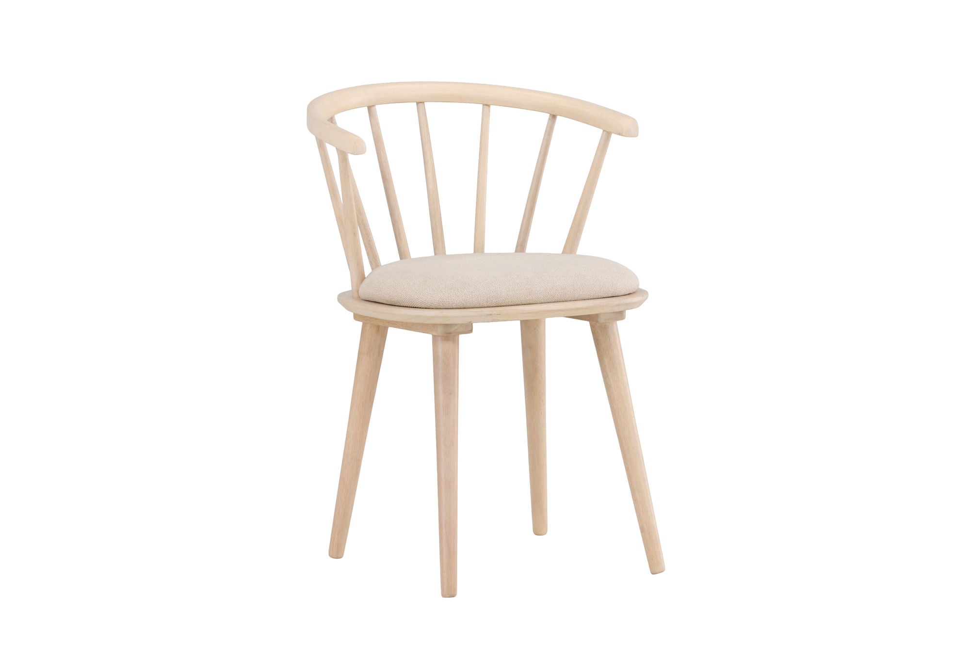 Venture Home Bobby Spisebordsstol with Cushion 2-pack - Whitewash Rubber Wood / Beige