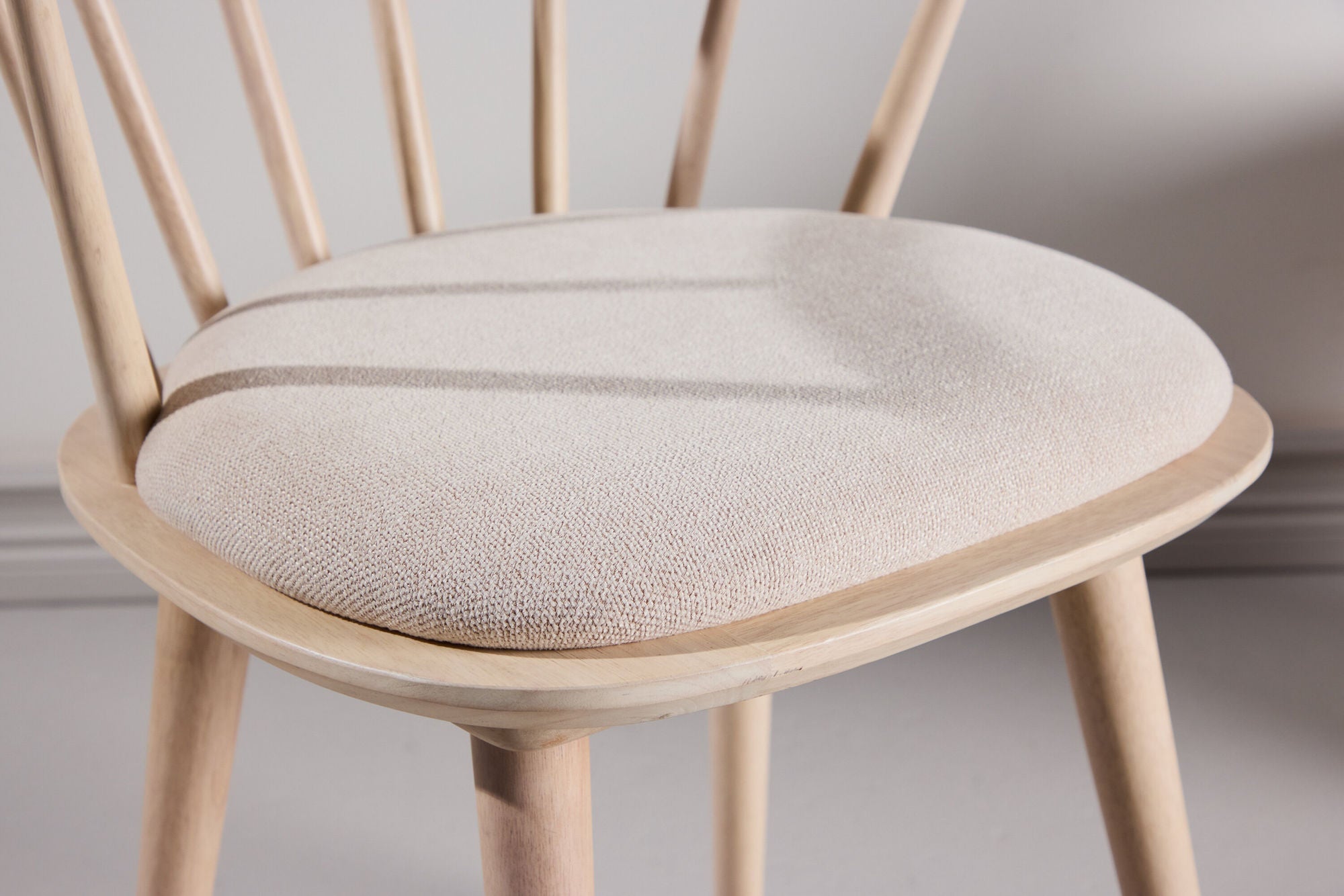 Venture Home Bobby Spisebordsstol with Cushion 2-pack - Whitewash Rubber Wood / Beige