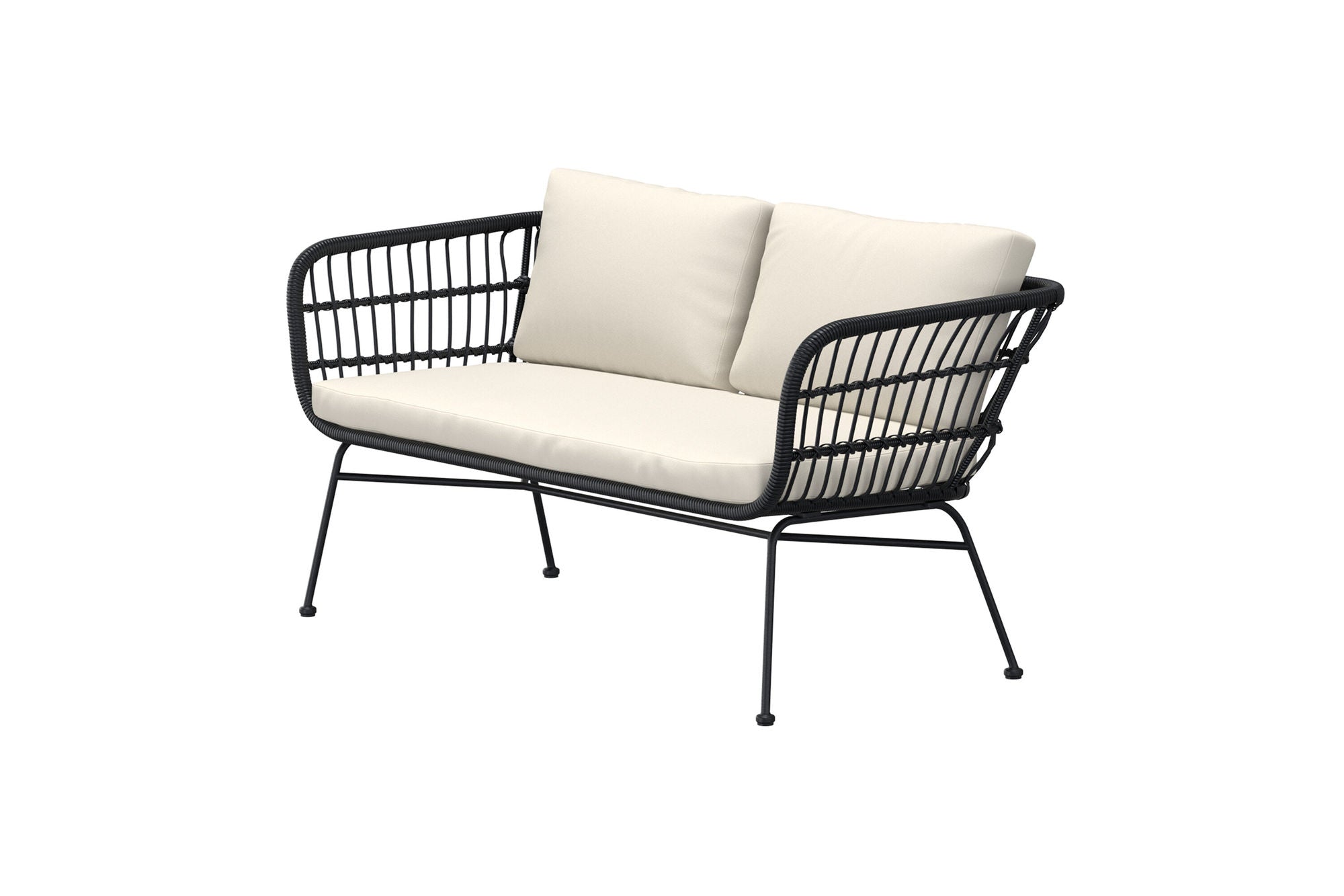Venture Home Isola Lounge Sofa - Black / Black Rattan