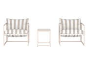 Venture Home Messina Lounge Set - Beige / Stripe White Beige