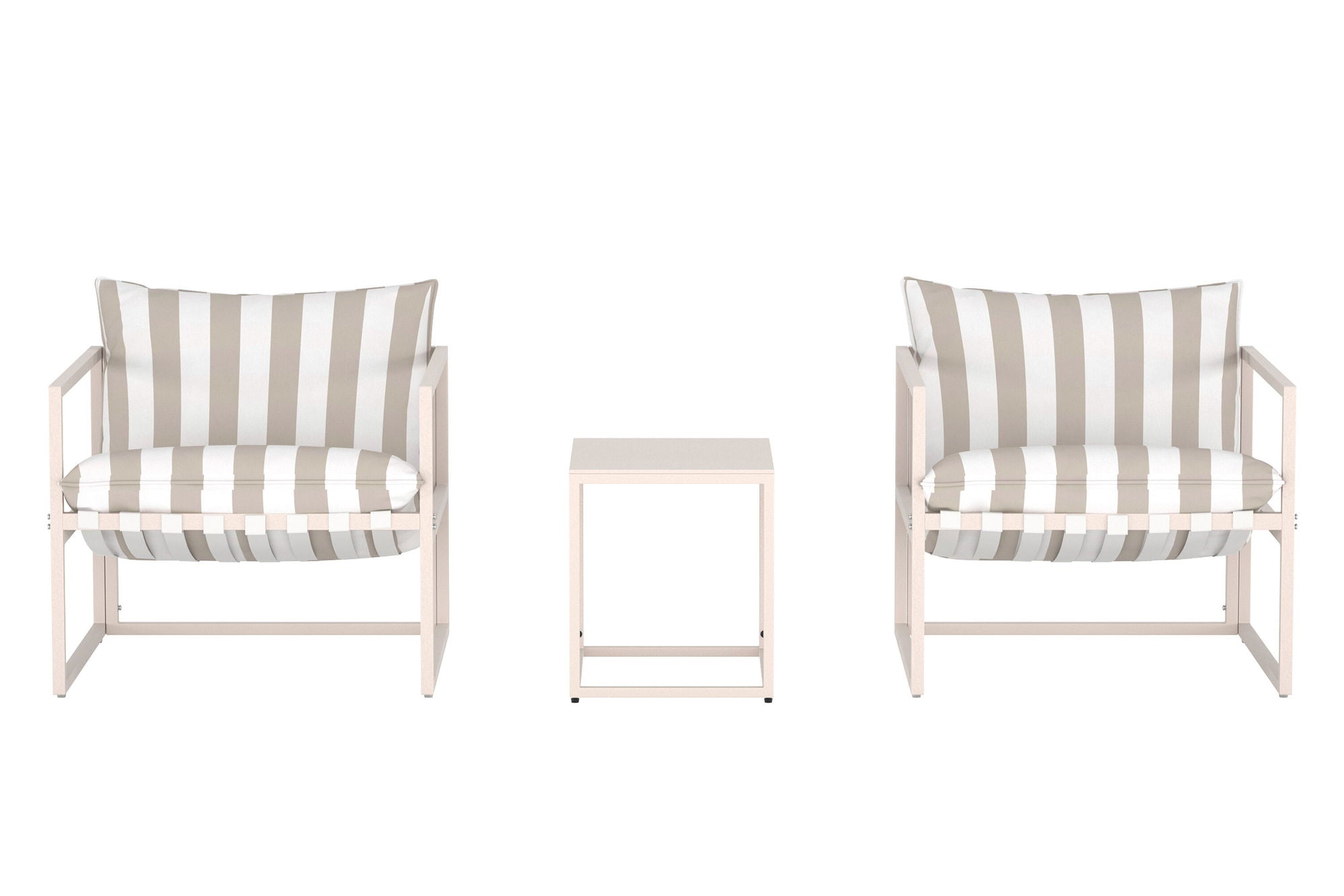 Venture Home Messina Lounge Set - Beige / Stripe White Beige