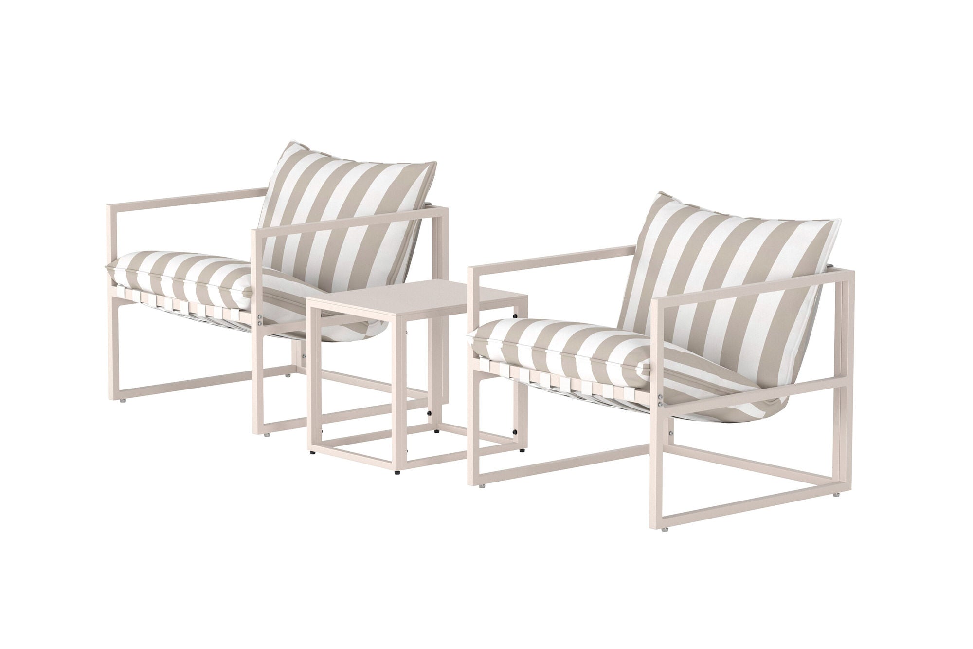Venture Home Messina Lounge Set - Beige / Stripe White Beige