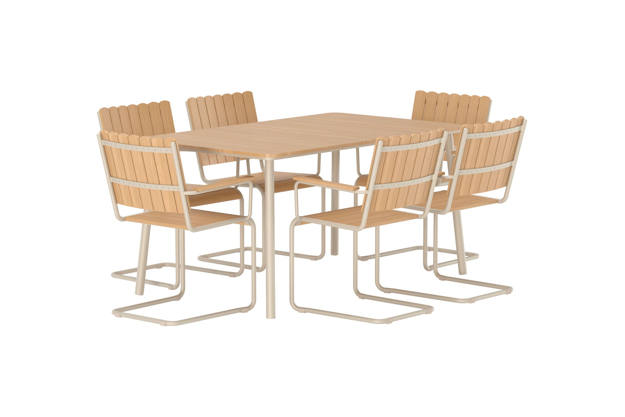 Venture Home Holmsund Rectangular Dining Set - Beige / Polywood