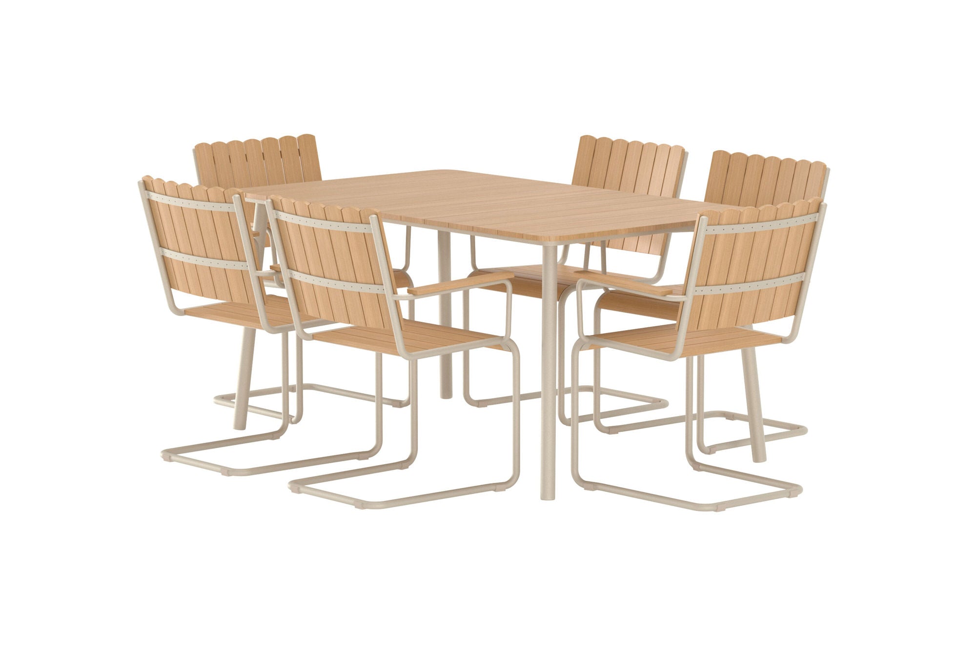 Venture Home Holmsund Rectangular Dining Set - Beige / Polywood