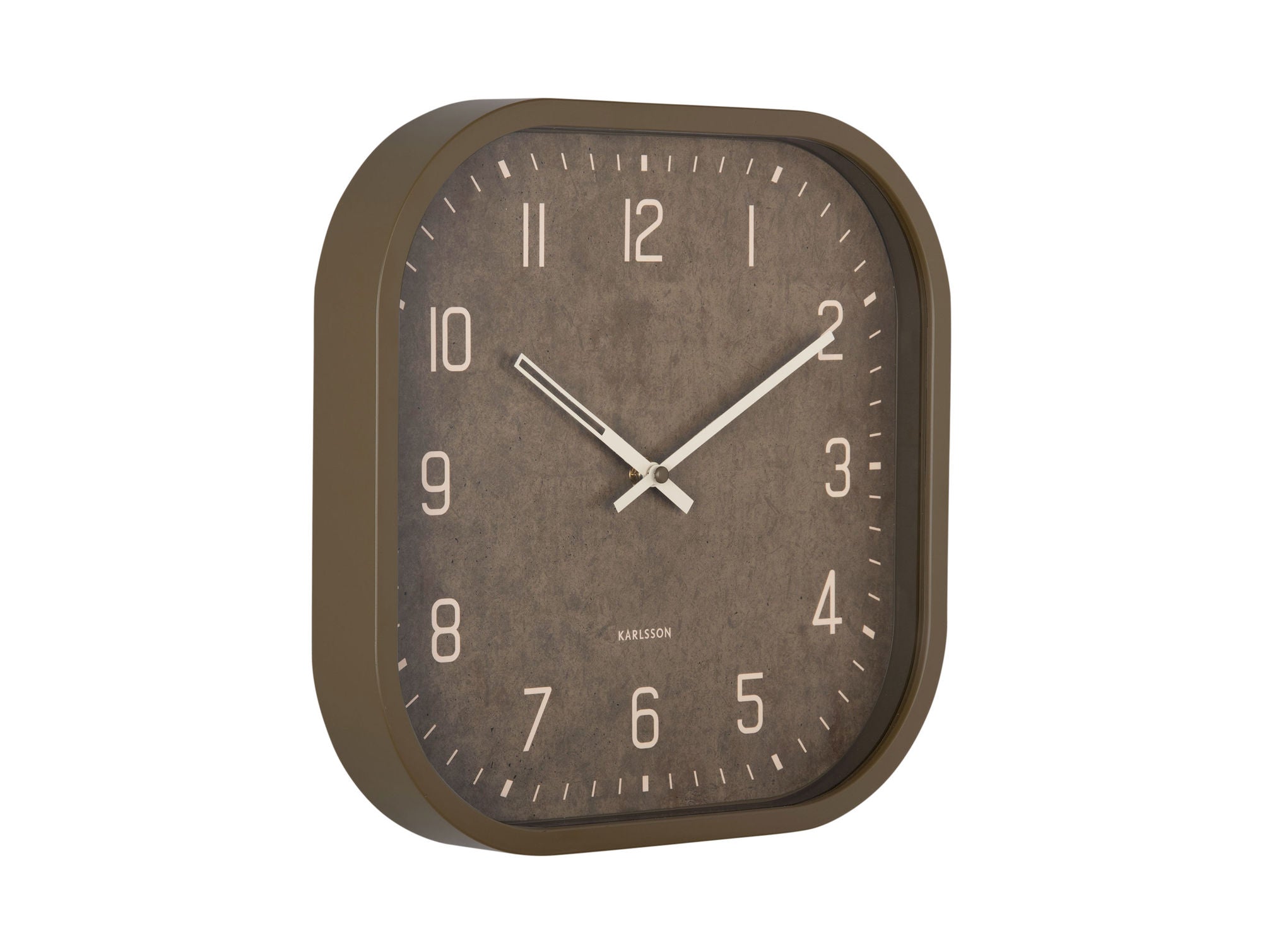 KARLSSON Wall clock Elemental Cuadrado luxury green