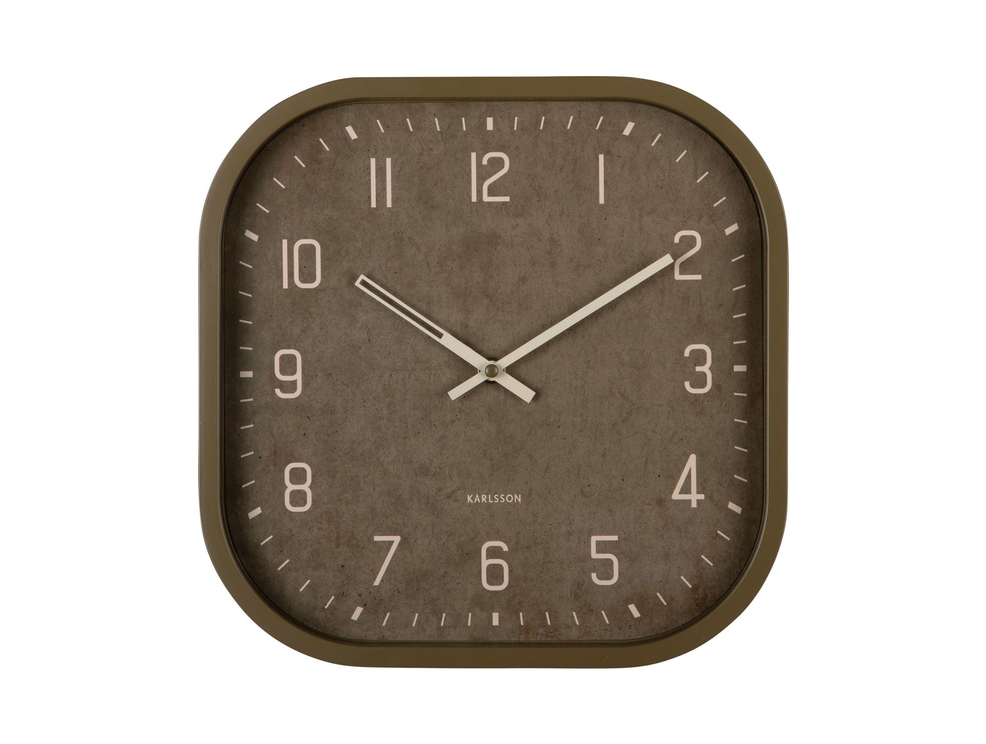 KARLSSON Wall clock Elemental Cuadrado luxury green